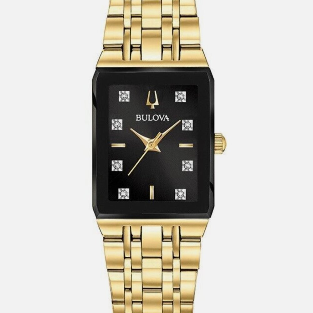 Bulova Womens Diamond Accent Gold Watch